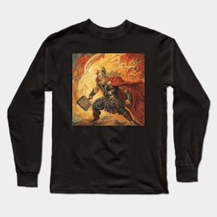 THOR AND FLAMES Long Sleeve T-Shirt